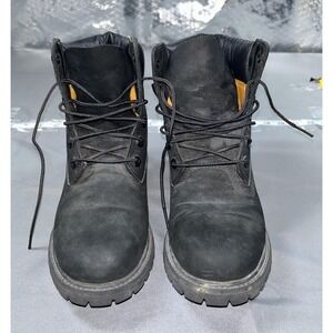 Timberland Boots Mens Size 8 Black Leather Combat Insulated Lace Up 8658A